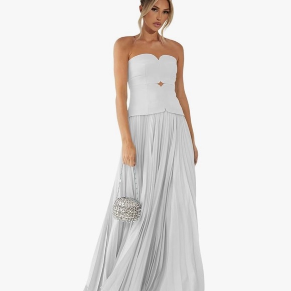 Dresses & Skirts - White Strapless Dress (lace up back)